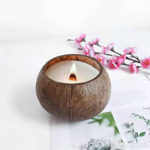 Natuurlijke kokoskaarsenkommen houten decoratieve kommen
